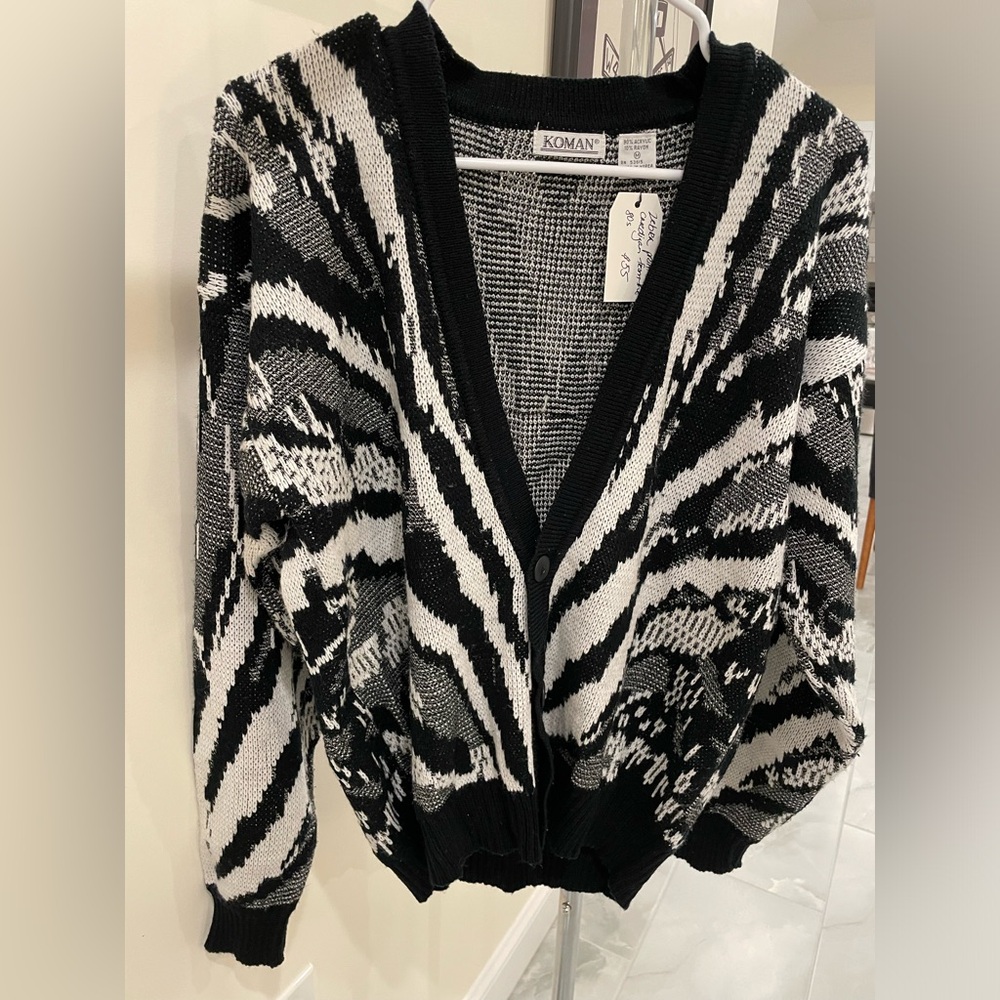 Vintage zebra print cardigan